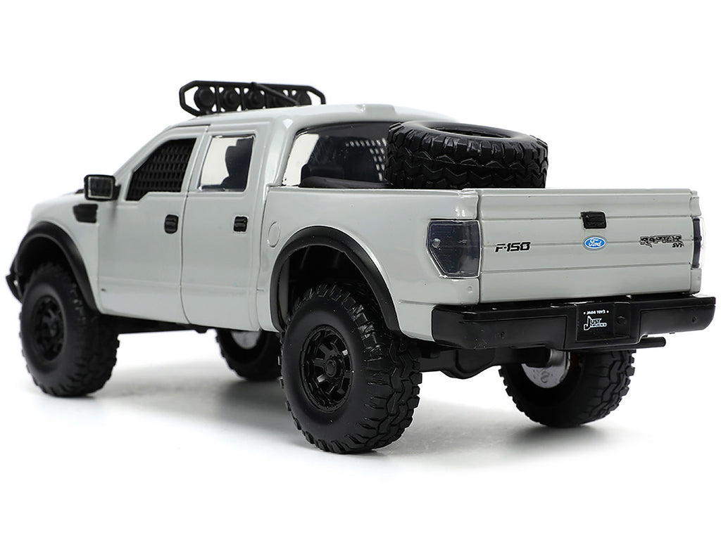 2011 Ford F-150 SVT Raptor Pickup Truck Light Gray with Extra Wheels 'Just Trucks' Series 1/24 Diecast Model Car by Jada