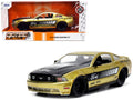 2010 Ford Mustang GT Gold Metallic with Black Graphics and Hood 'Tom's Racing' 'Bigtime Muscle' Series 1/24 Diecast Model Car by Jada
