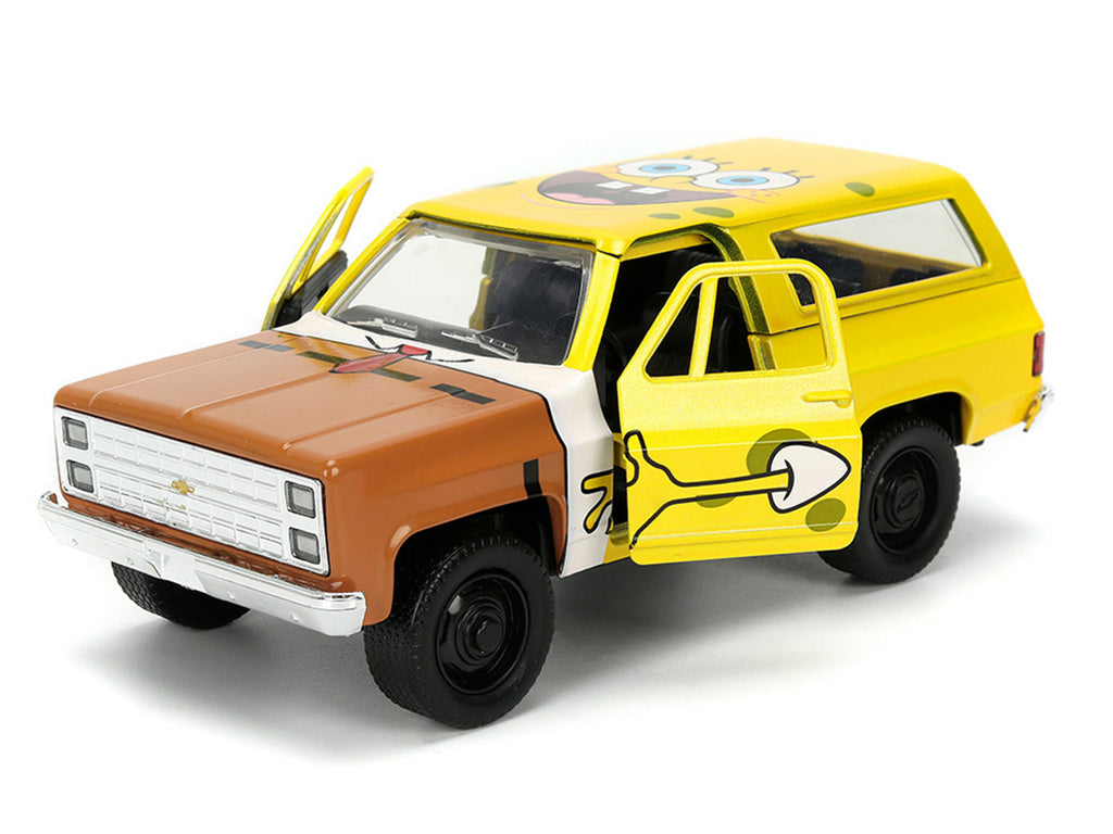 1980 Chevrolet K5 Blazer 'SpongeBob Star' Livery Yellow 'SpongeBob SquarePants' (1999-Current) TV Series 'Hollywood Rides' Series 1/32 Diecast Model Car by Jada