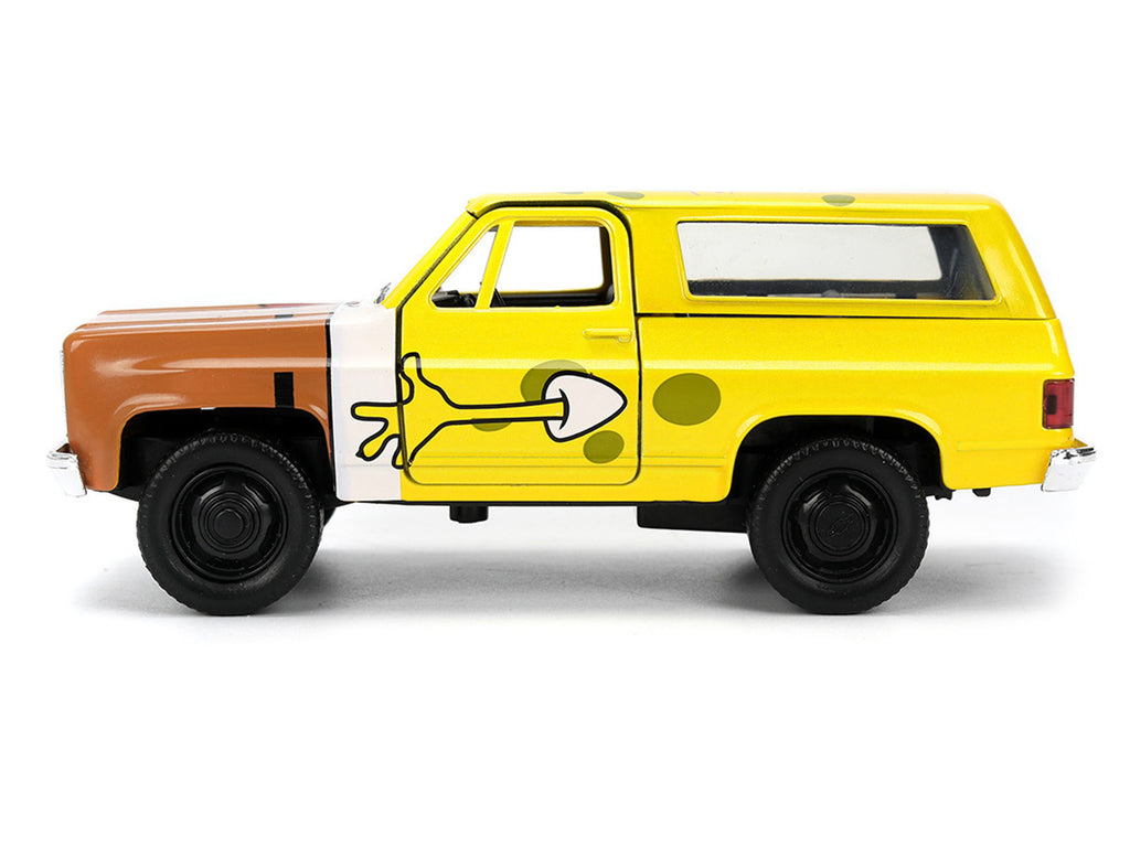 1980 Chevrolet K5 Blazer 'SpongeBob Star' Livery Yellow 'SpongeBob SquarePants' (1999-Current) TV Series 'Hollywood Rides' Series 1/32 Diecast Model Car by Jada