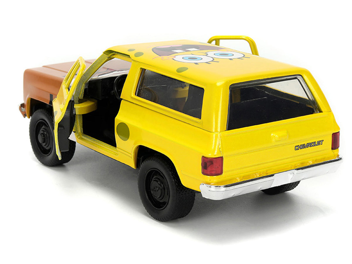 1980 Chevrolet K5 Blazer 'SpongeBob Star' Livery Yellow 'SpongeBob SquarePants' (1999-Current) TV Series 'Hollywood Rides' Series 1/32 Diecast Model Car by Jada