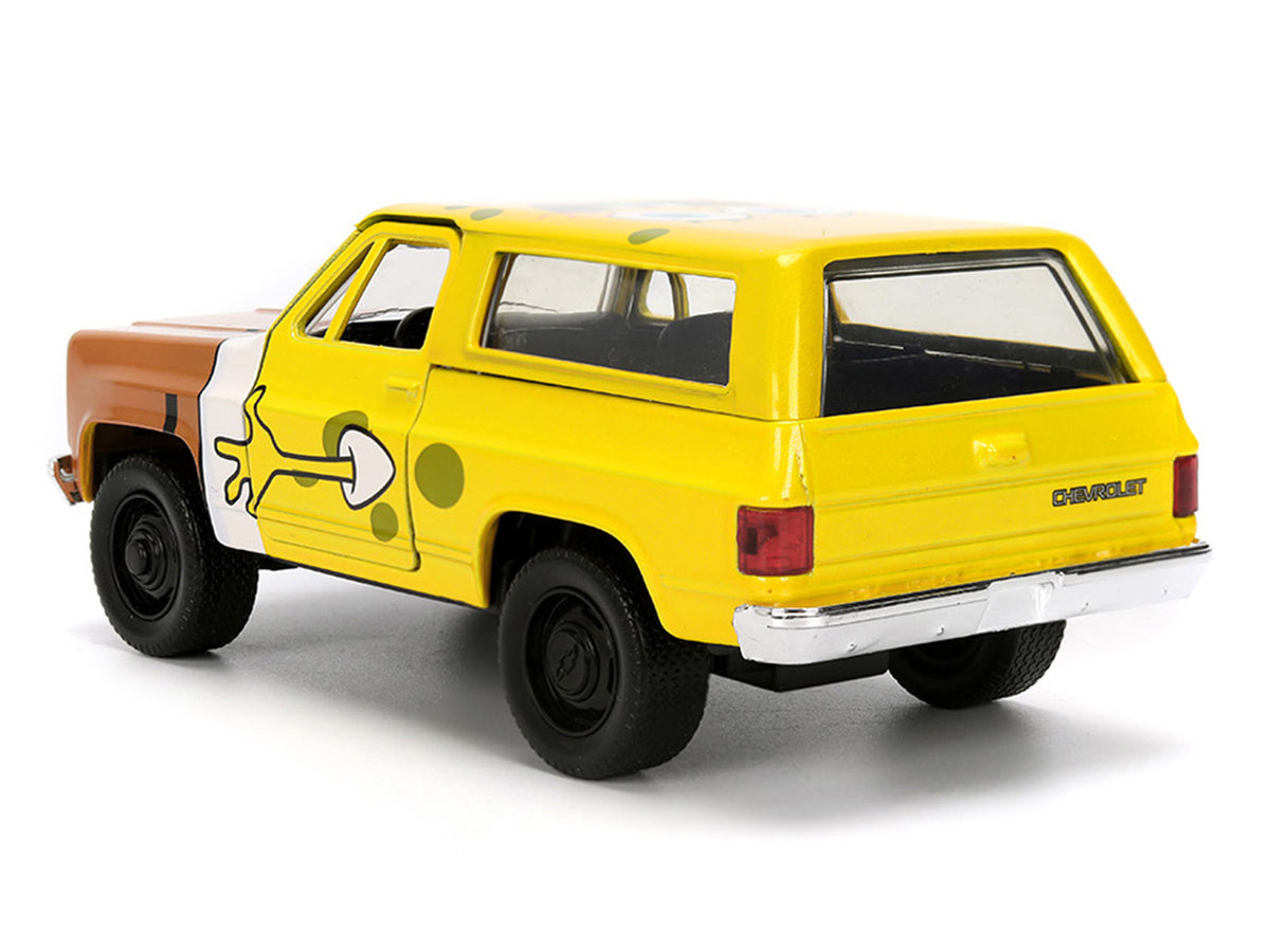 1980 Chevrolet K5 Blazer 'SpongeBob Star' Livery Yellow 'SpongeBob SquarePants' (1999-Current) TV Series 'Hollywood Rides' Series 1/32 Diecast Model Car by Jada