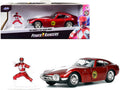1967 Toyota 2000GT RHD (Right Hand Drive) Red Metallic and Red Ranger Diecast Figurine 'Power Rangers' 'Hollywood Rides' Series 1/32 Diecast Model Car by Jada