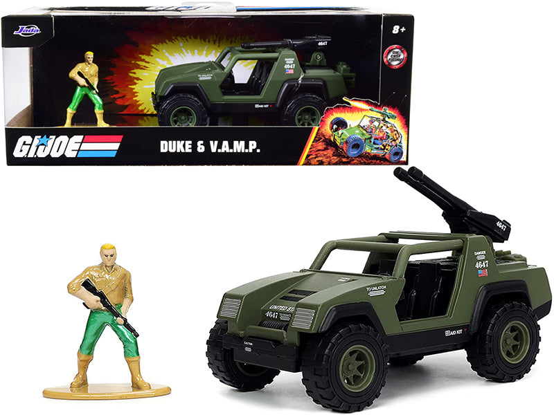 V.A.M.P. Olive Green and Duke Diecast Figurine 'G.I. Joe' 'Hollywood Rides' Series 1/32 Diecast Model Car by Jada