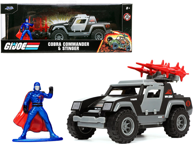 Stinger with Missile Launcher and Cobra Commander Diecast Figurine 'G.I. Joe' 'Hollywood Rides' Series 1/32 Diecast Model Car by Jada
