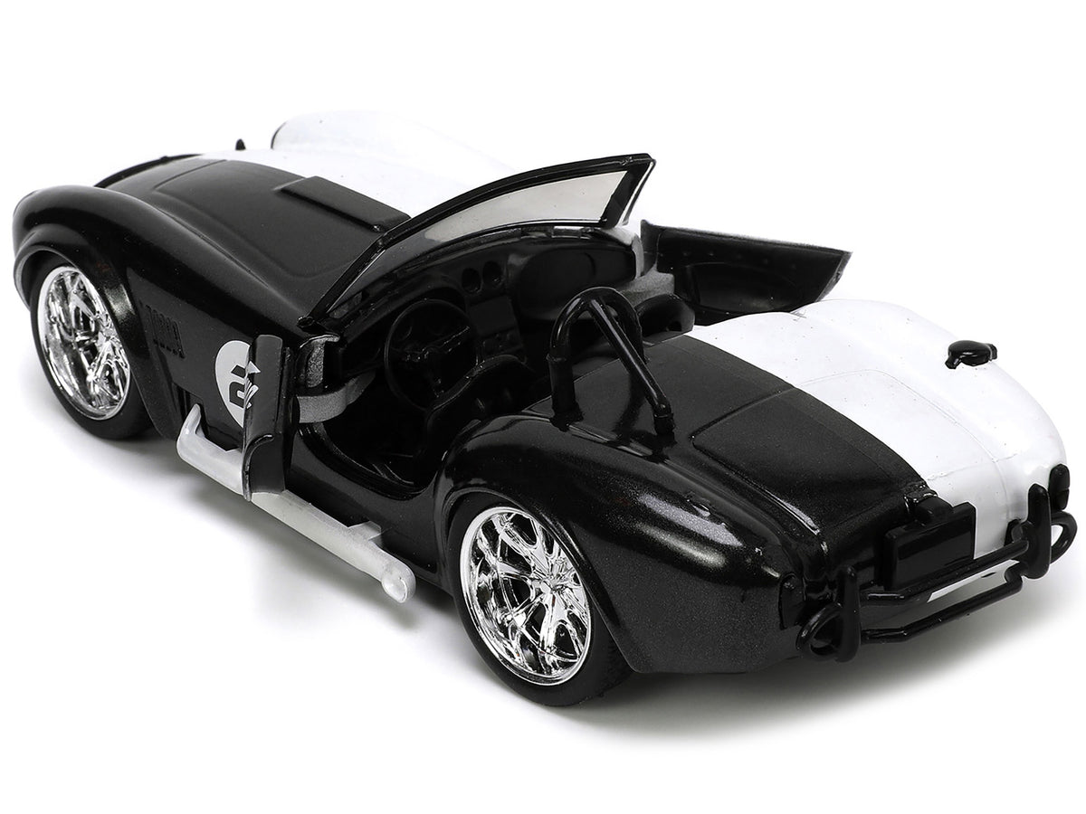 1965 Shelby Cobra 427 S/C #2 Black Metallic and White and Harvey Two-Face Diecast Figure 'Batman' 'Hollywood Rides' Series 1/32 Diecast Model Car by Jada