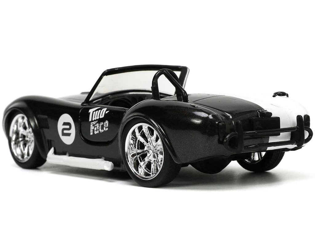 1965 Shelby Cobra 427 S/C #2 Black Metallic and White and Harvey Two-Face Diecast Figure 'Batman' 'Hollywood Rides' Series 1/32 Diecast Model Car by Jada