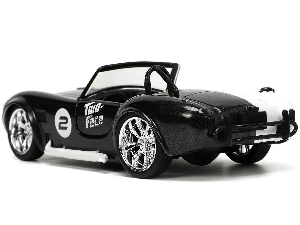 1965 Shelby Cobra 427 S/C #2 Black Metallic and White and Harvey Two-Face Diecast Figure 'Batman' 'Hollywood Rides' Series 1/32 Diecast Model Car by Jada