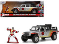 2020 Jeep Gladiator Pickup Truck Silver and Colossus Diecast Figurine 'X-Men' Marvel 'Hollywood Rides' Series 1/32 Diecast Model Car by Jada