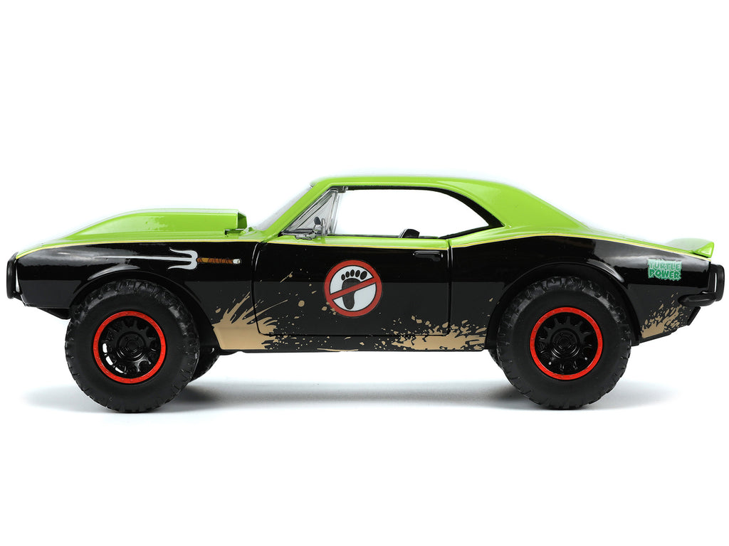 1967 Chevrolet Camaro Offroad Bright Green and Matt Black (Dirty Version) and Raphael Diecast Figure 'Teenage Mutant Ninja Turtles' 'Hollywood Rides' Series 1/24 Diecast Model Car by Jada