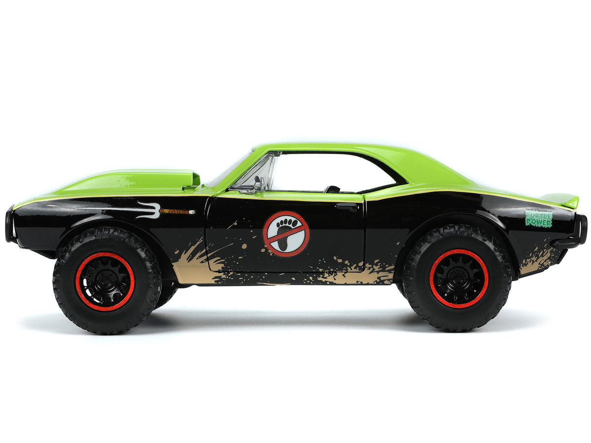 1967 Chevrolet Camaro Offroad Bright Green and Matt Black (Dirty Version) and Raphael Diecast Figure 'Teenage Mutant Ninja Turtles' 'Hollywood Rides' Series 1/24 Diecast Model Car by Jada