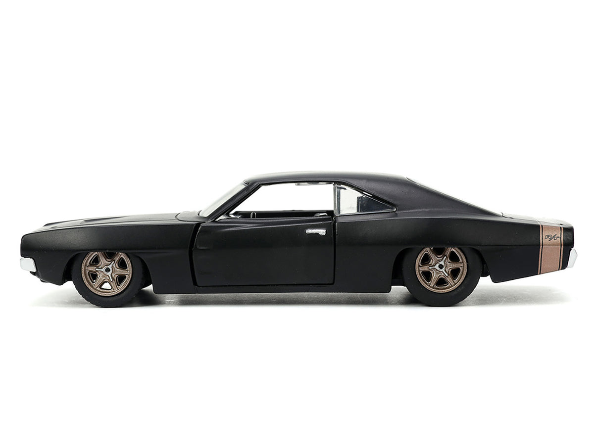 1968 Dodge Charger Widebody Matt Black with Bronze Tail Stripe 'F9' (2021) Movie 'Fast & Furious' Series 1/32 Diecast Model Car by Jada