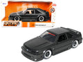 1989 Ford Mustang GT 5.0 Matt Black Metallic with Matt Black Hood 'Bigtime Muscle' Series 1/24 Series Diecast Model Car by Jada