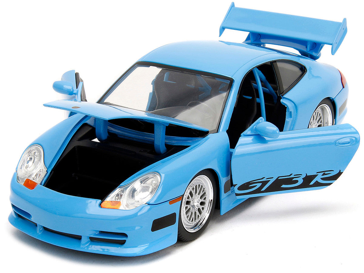 Porsche 911 GT3 RS Light Blue with Black Accents 'Fast Five' (2011) Movie '25 Years of Fast & Furious' Series 1/24 Diecast Model Car by Jada