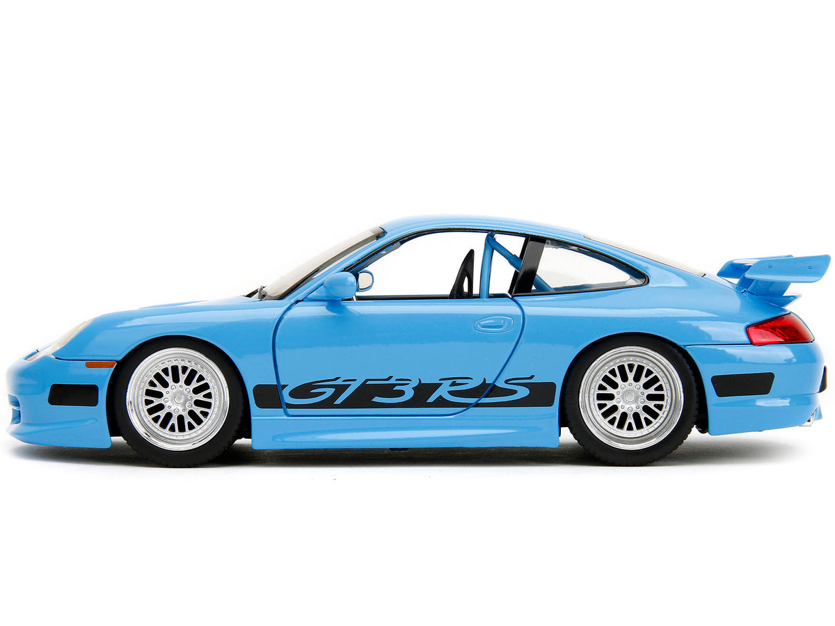Porsche 911 GT3 RS Light Blue with Black Accents 'Fast & Furious' Movie 1/24 Diecast Model Car by Jada