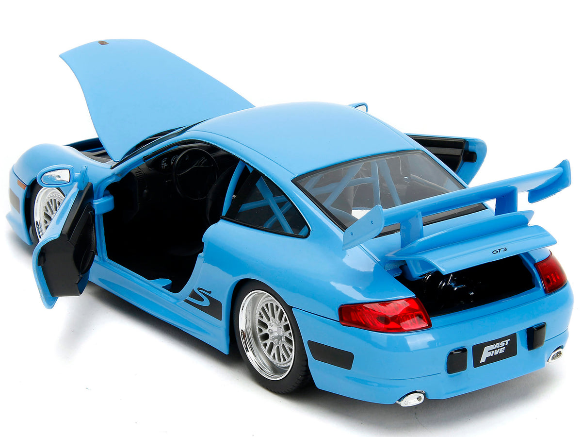 Porsche 911 GT3 RS Light Blue with Black Accents 'Fast & Furious' Movie 1/24 Diecast Model Car by Jada
