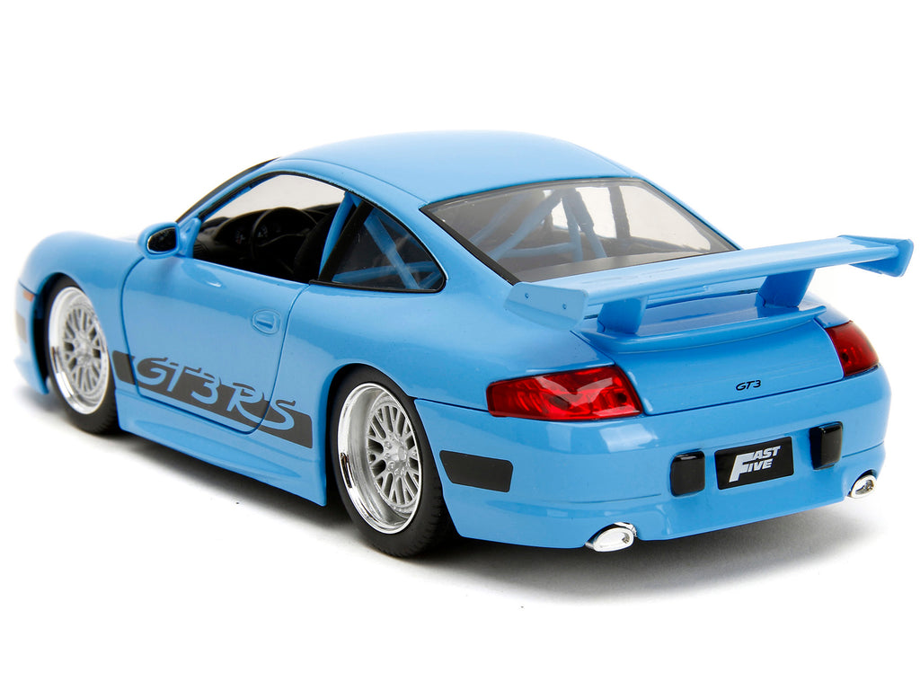 Porsche 911 GT3 RS Light Blue with Black Accents 'Fast & Furious' Movie 1/24 Diecast Model Car by Jada