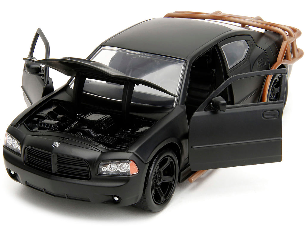 2006 Dodge Charger Matt Black with Outer Cage 'Fast & Furious' Movie 1/24 Diecast Model Car by Jada