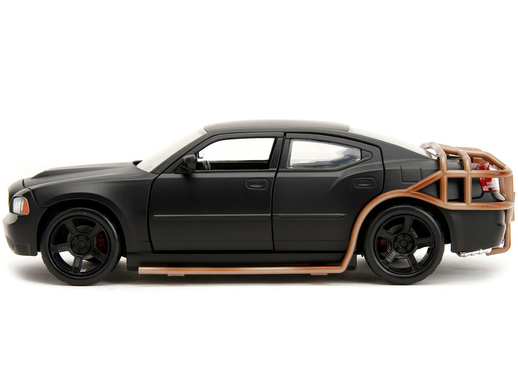 2006 Dodge Charger Matt Black with Outer Cage 'Fast & Furious' Movie 1/24 Diecast Model Car by Jada