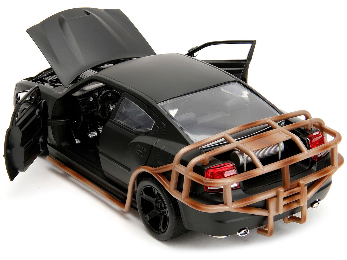 2006 Dodge Charger Matt Black with Outer Cage 'Fast & Furious' Movie 1/24 Diecast Model Car by Jada