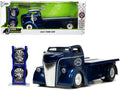 1947 Ford COE Flatbed Truck Dark Blue Metallic with White Top 'The Famous Motor Cars' with Extra Wheels 'Just Trucks' Series 1/24 Diecast Model by Jada