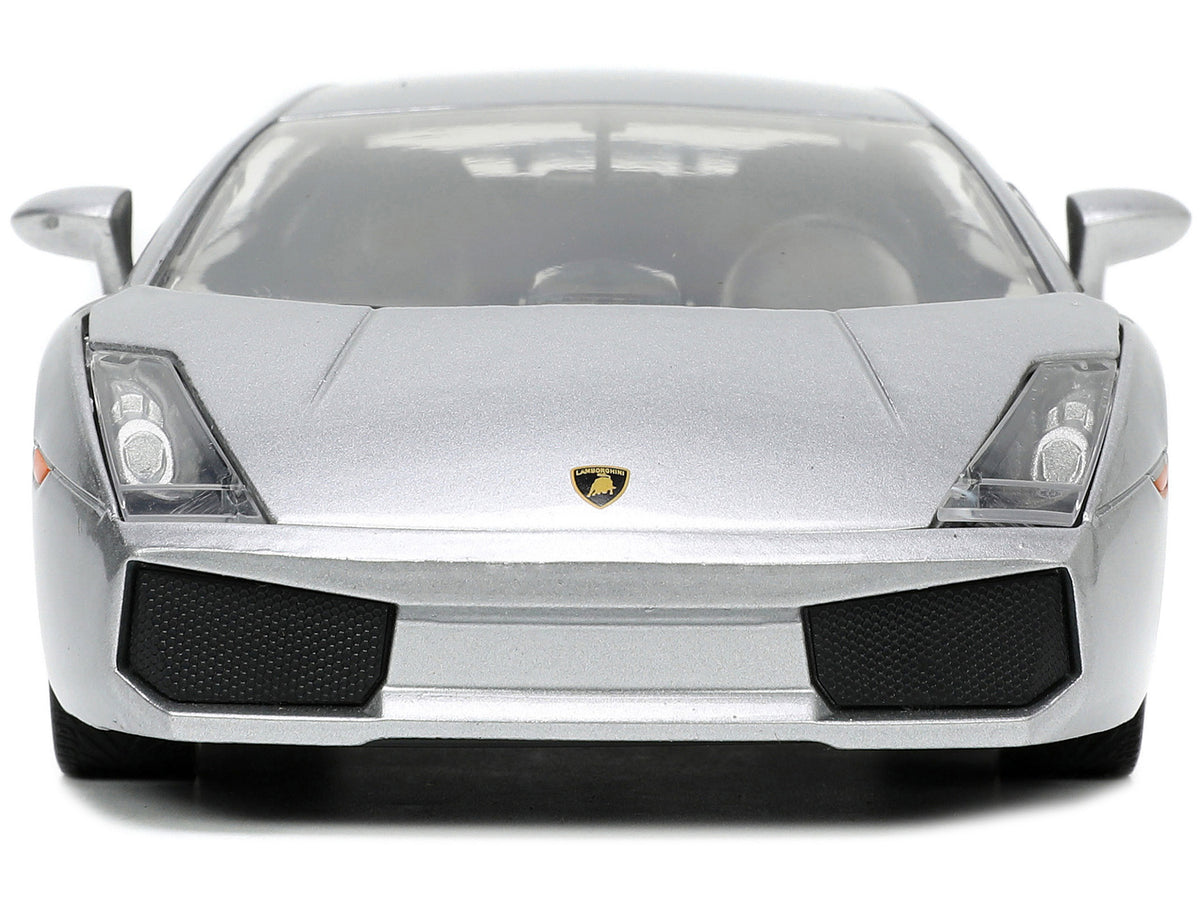 Lamborghini Gallardo Superleggera Silver Metallic with Yellow Stripes 'Hyper-Spec' Series 1/24 Diecast Model Car by Jada