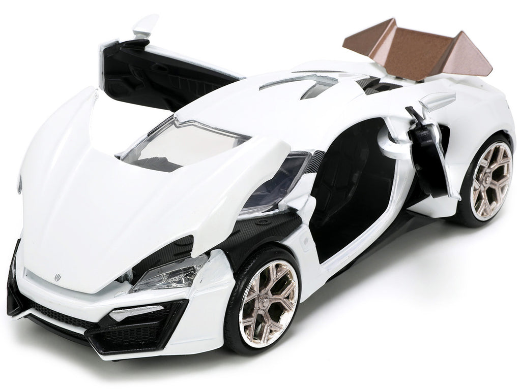 Lykan Hypersport White with Bronze Metallic Rear Spoiler 'HKS' 'Hyper-Spec' Series 1/24 Diecast Model Car by Jada