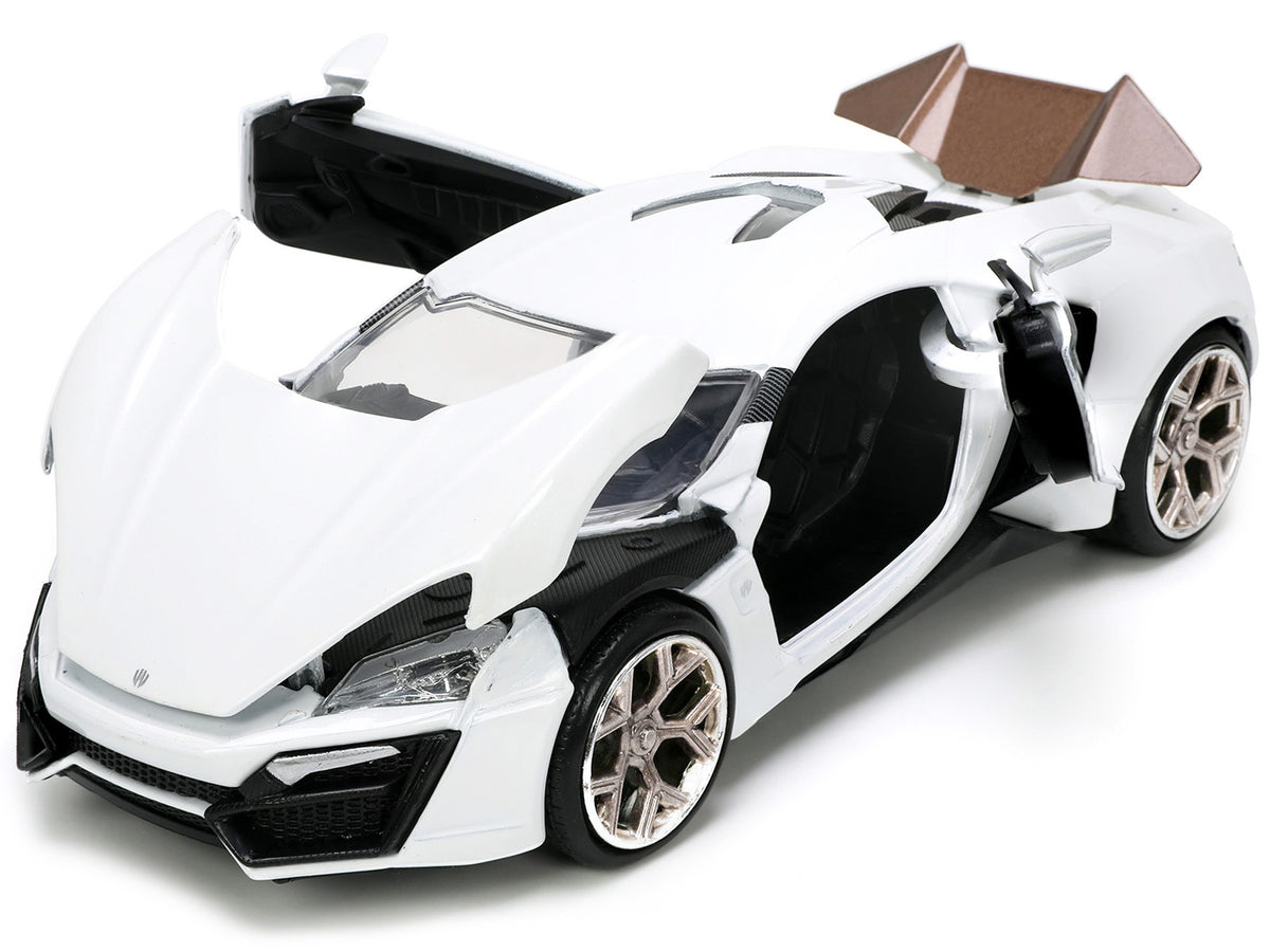 Lykan Hypersport White with Bronze Metallic Rear Spoiler 'HKS' 'Hyper-Spec' Series 1/24 Diecast Model Car by Jada