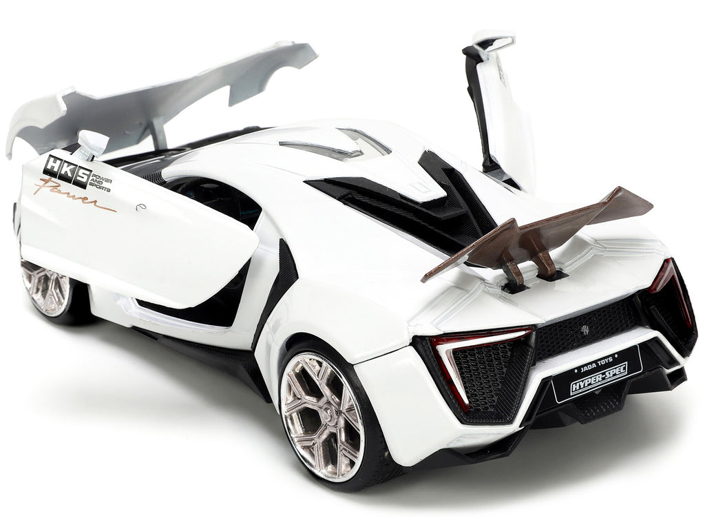 Lykan Hypersport White with Bronze Metallic Rear Spoiler 'HKS' 'Hyper-Spec' Series 1/24 Diecast Model Car by Jada