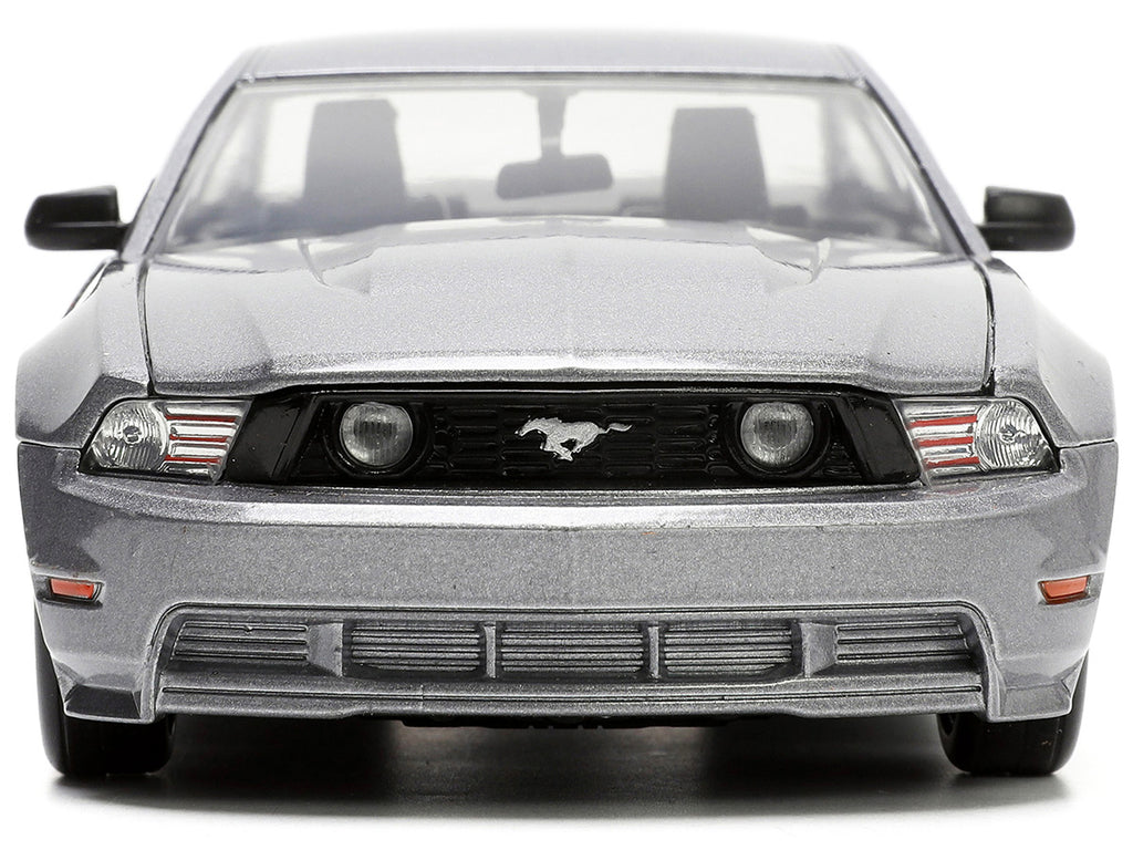 2010 Ford Mustang GT Gray Metallic with Flames 'Ford Motor Company' 'Bigtime Muscle' Series 1/24 Diecast Model Car by Jada