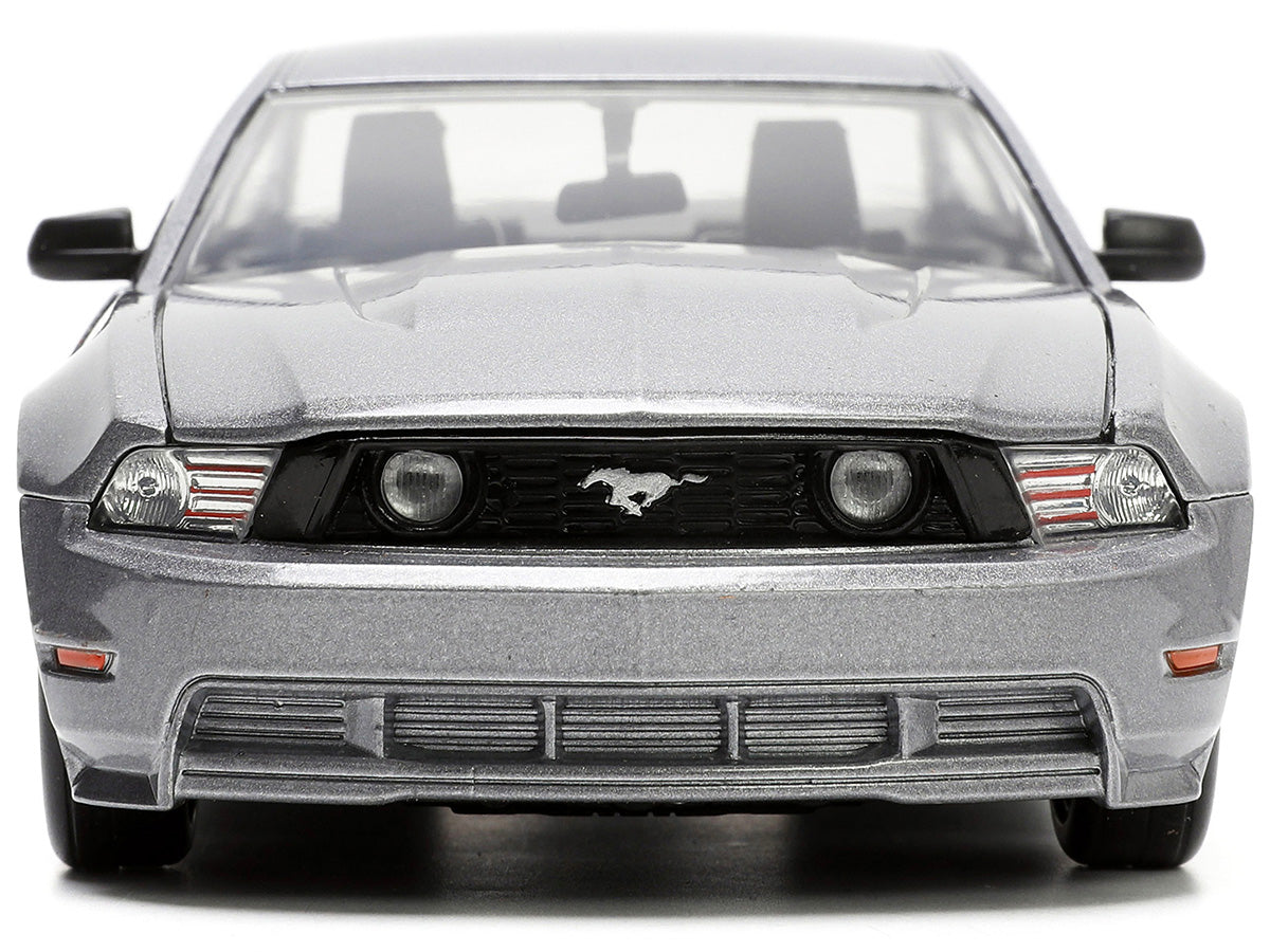 2010 Ford Mustang GT Gray Metallic with Flames 'Ford Motor Company' 'Bigtime Muscle' Series 1/24 Diecast Model Car by Jada