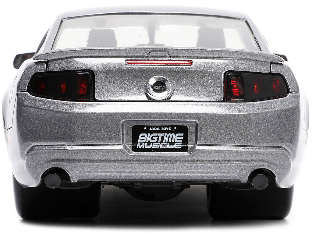 2010 Ford Mustang GT Gray Metallic with Flames 'Ford Motor Company' 'Bigtime Muscle' Series 1/24 Diecast Model Car by Jada