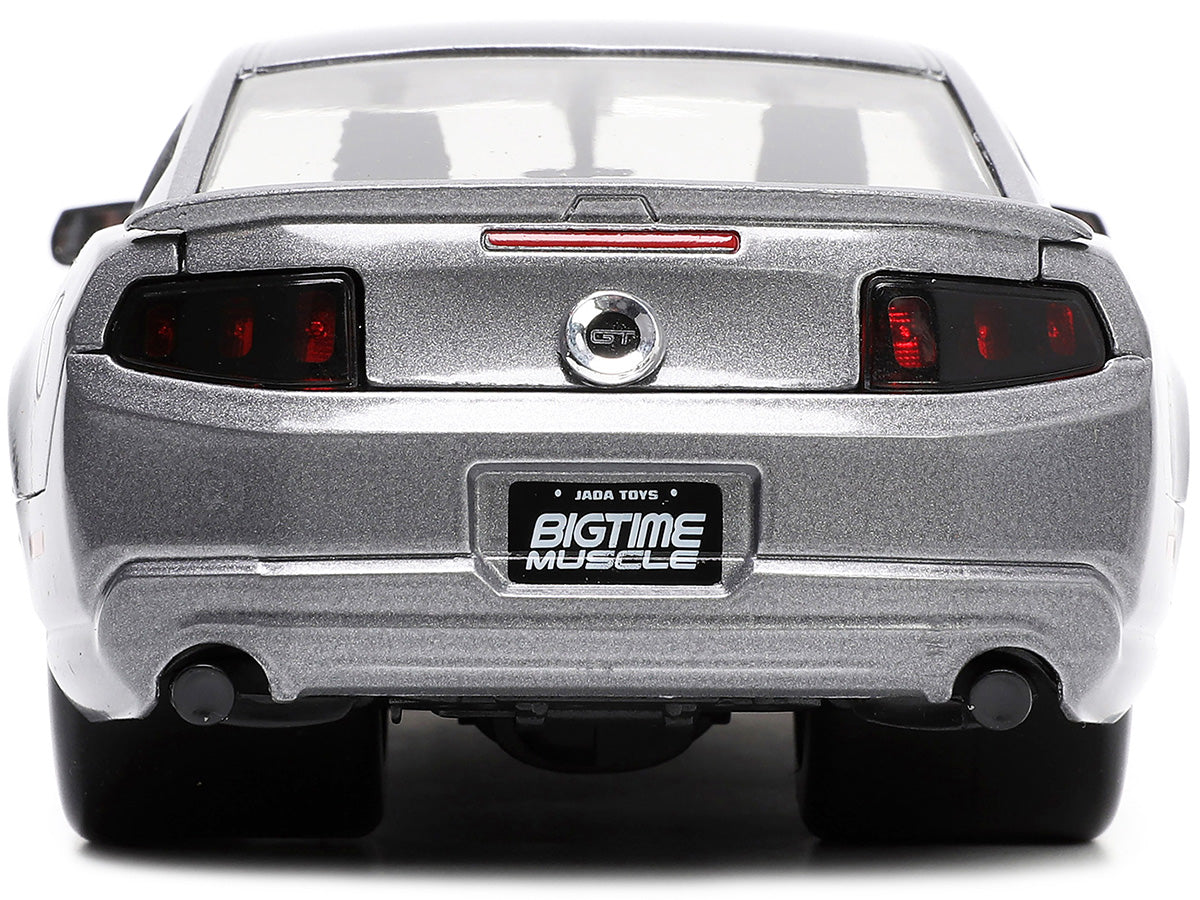 2010 Ford Mustang GT Gray Metallic with Flames 'Ford Motor Company' 'Bigtime Muscle' Series 1/24 Diecast Model Car by Jada