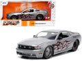 2010 Ford Mustang GT Gray Metallic with Flames 'Ford Motor Company' 'Bigtime Muscle' Series 1/24 Diecast Model Car by Jada