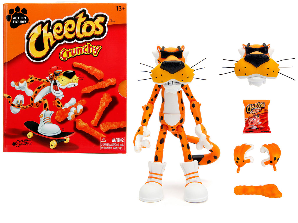 Chester Cheetah 5.5' Figure with Accessories and Alternate Head and Hands 'Cheetos Crunchy' model by Jada