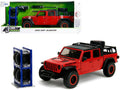 2020 Jeep Gladiator Rubicon Pickup Truck Red with Black Top and Extra Wheels 'Just Trucks' Series 1/24 Diecast Model Car by Jada
