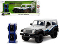 2007 Jeep Wrangler Gray and Black with Blue and White Stripes with Extra Wheels 'Just Trucks' Series 1/24 Diecast Model Car by Jada