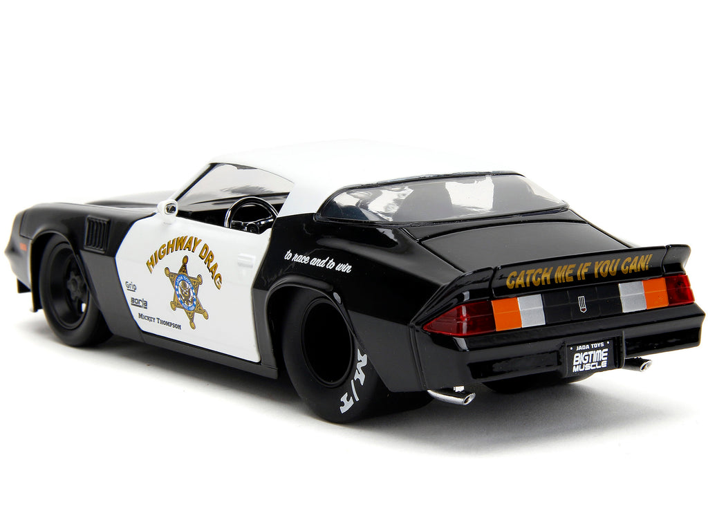 1979 Chevrolet Camaro Z28 Police Black and White 'Highway Drag' 'Bigtime Muscle' Series 1/24 Diecast Model Car by Jada