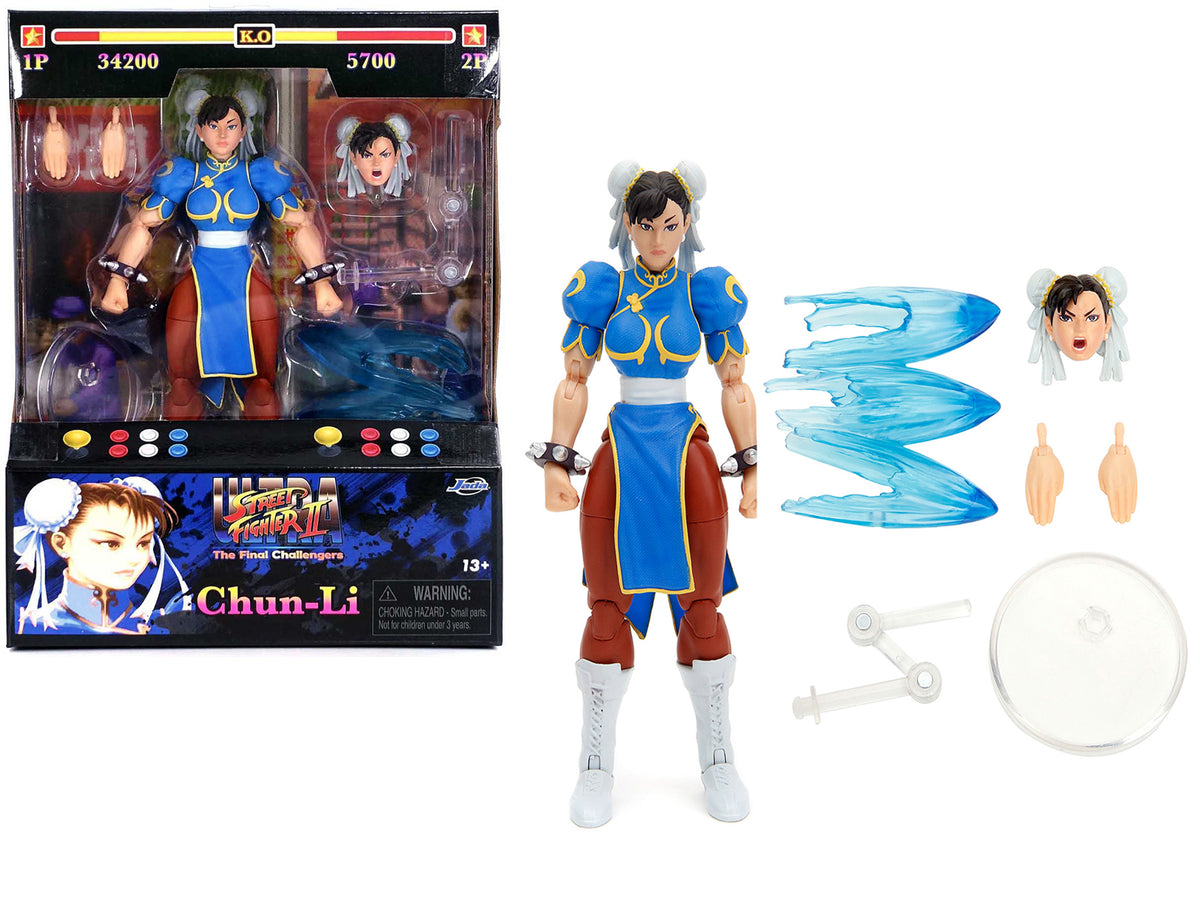 Chun-Li 6' Moveable Figure with Accessories and Alternate Head and Hands 'Ultra Street Fighter II: The Final Challengers' (2017) Video Game model by Jada