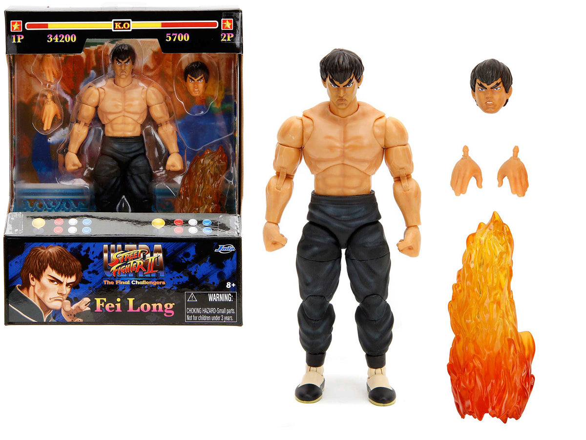 Fei Long 6' Moveable Figure with Accessories and Alternate Head and Hands 'Ultra Street Fighter II: The Final Challengers' (2017) Video Game model by Jada