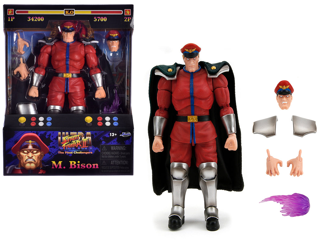 M. Bison 6' Moveable Figure with Accessories and Alternate Head and Hands 'Ultra Street Fighter II: The Final Challengers' (2017) Video Game Model by Jada