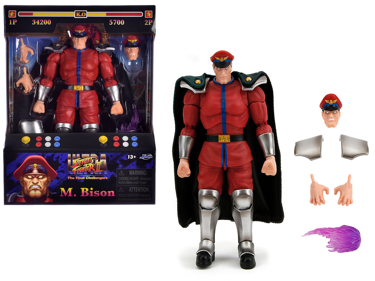 M. Bison 6' Moveable Figure with Accessories and Alternate Head and Hands 'Ultra Street Fighter II: The Final Challengers' (2017) Video Game Model by Jada
