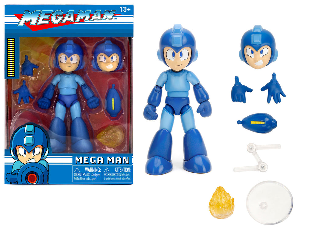 Mega Man 4.5' Moveable Figure with Accessories and Alternate Head and Hands 'Mega Man' (1987) Video Game model by Jada