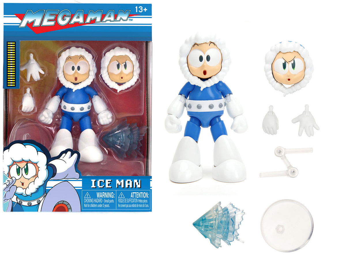 Ice Man 4' Moveable Figure with Accessories and Alternate Head and Hands 'Mega Man' (1987) Video Game model by Jada
