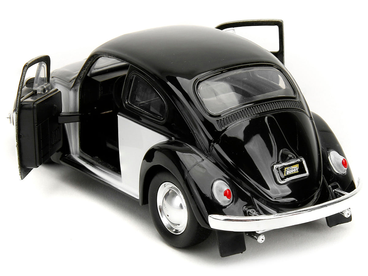 1959 Volkswagen Beetle 'Punch Buggy' Black and White and Boxing Gloves Accessory 'Punch Buggy' Series 1/32 Diecast Model Car by Jada