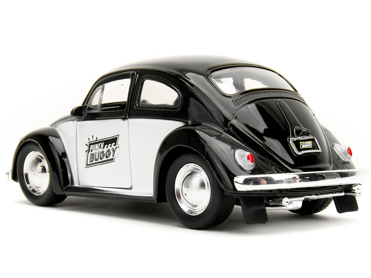 1959 Volkswagen Beetle 'Punch Buggy' Black and White and Boxing Gloves Accessory 'Punch Buggy' Series 1/32 Diecast Model Car by Jada