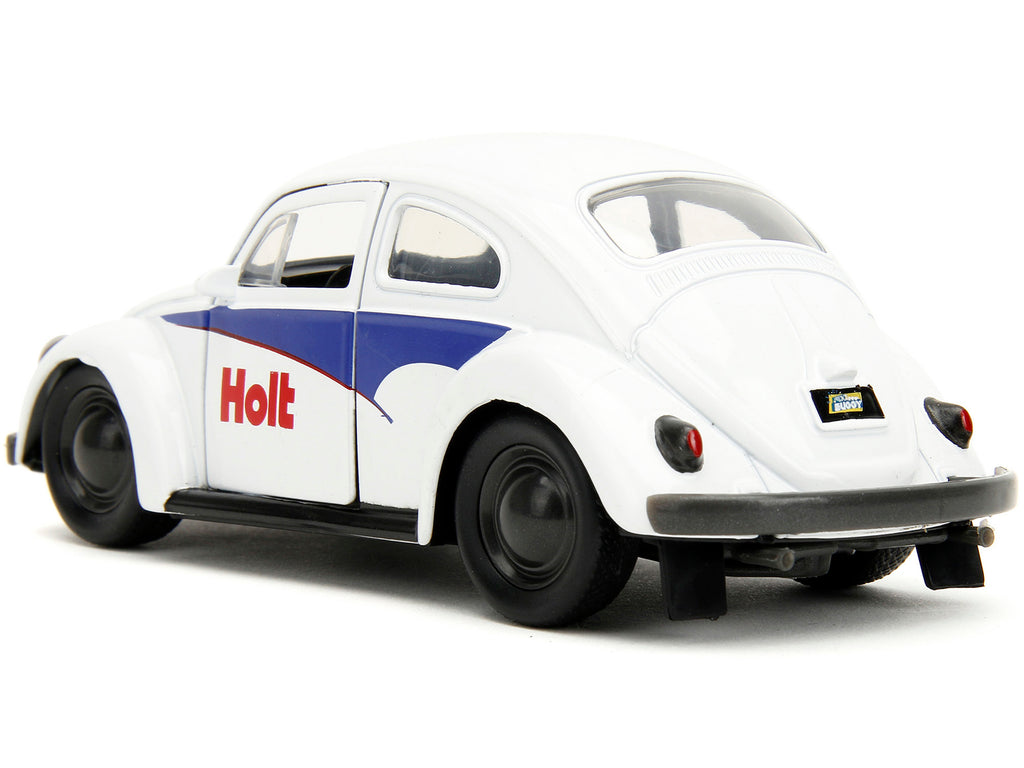 1959 Volkswagen Beetle 'Holt' White with Blue Graphics and Boxing Gloves Accessory 'Punch Buggy' Series 1/32 Diecast Model Car by Jada