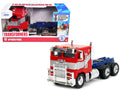 Optimus Prime Tractor Truck Red and Blue with Silver Stripes 'Transformers: Rise of the Beasts' (2023) Movie 'Hollywood Rides' Series 1/32 Diecast Model Car by Jada