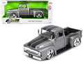 1956 Ford F-100 Pickup Truck Gray Metallic with Black Stripes 'Just Trucks' Series 1/24 Diecast Model Car by Jada