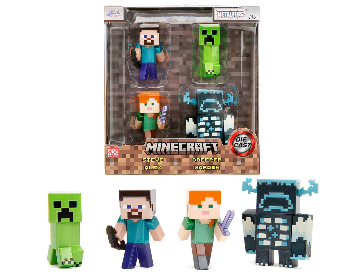 Set of 4 Diecast Figures 'Minecraft' Video Game 'Metalfigs' Series Diecast Models by Jada